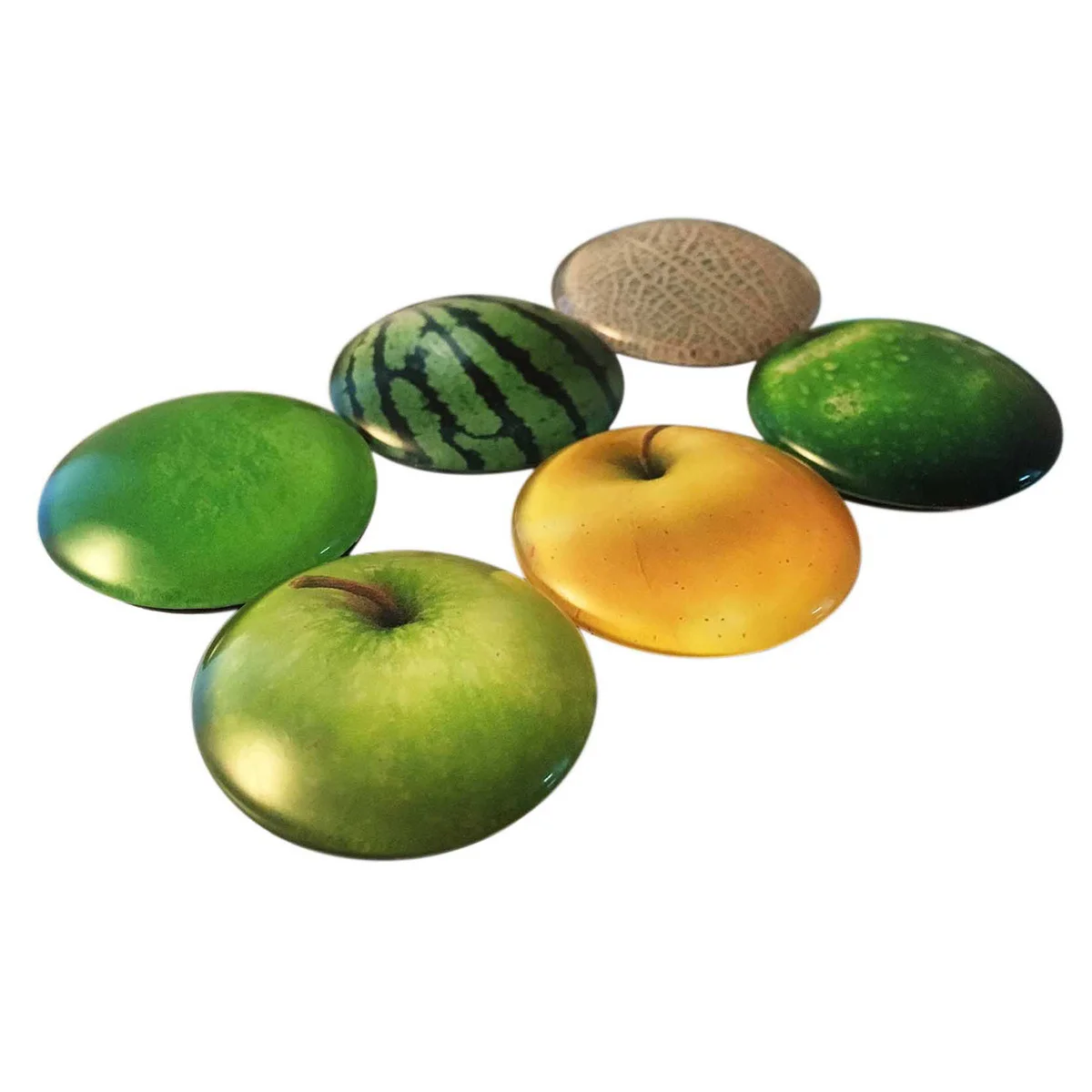 

12Pcs Fruit Pattern Refrigerator Magnets Glass Round Fridge Stickers Magnetic Whiteboard Decor Fun Office Kitchen Gift