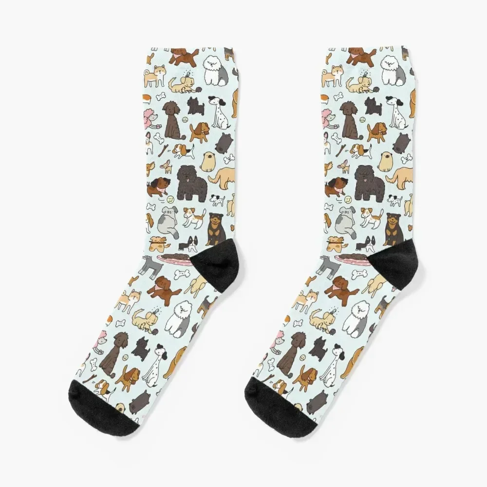 Doggy Doodle Socks luxe anti-slip Antiskid soccer sports stockings Women Socks Men's