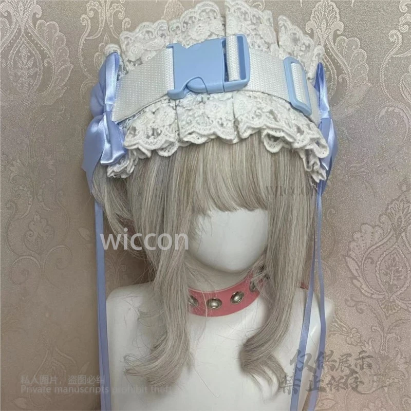 Y2K Jirai Kei الألفية لينة لطيف عقال القط الأذن عقال المائية ثقافة فرعية مشبك الدانتيل عقال النساء الفتيات مثير كوس