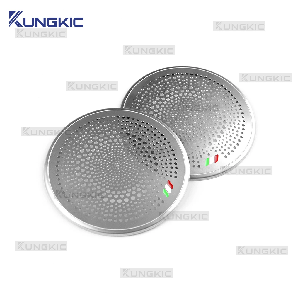 For Abarth 595 595C 695 695C 2008-2024 Fiat 500 500C 500E Stainless Steel Door Audio Speaker Cover Car Italian Flag Color Trim