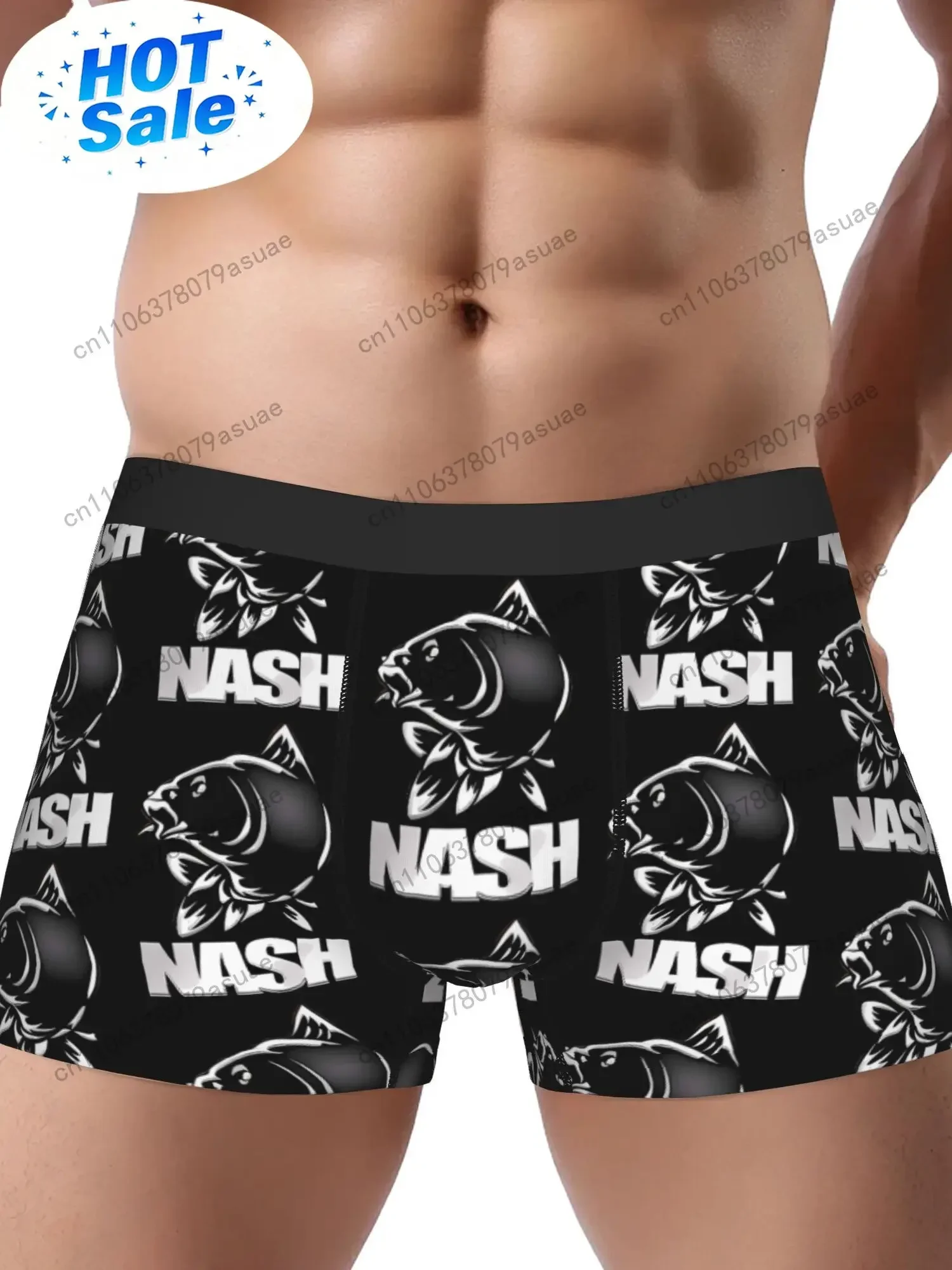 Men's Novelty Fish Print Underwear - Polyester Briefs with Bold 