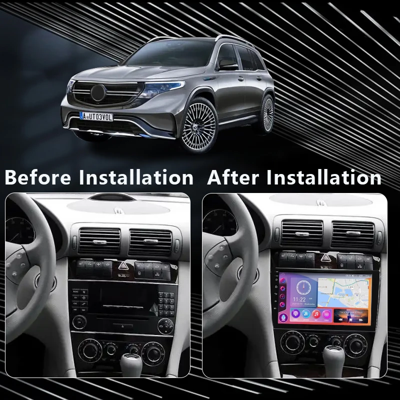 QSZN For Benz C Class W203 2005 - 2009 C200 C230 C240 C320 C350 2K QLED Android 13 Car Radio Multimedia Video Player GPS CarPlay