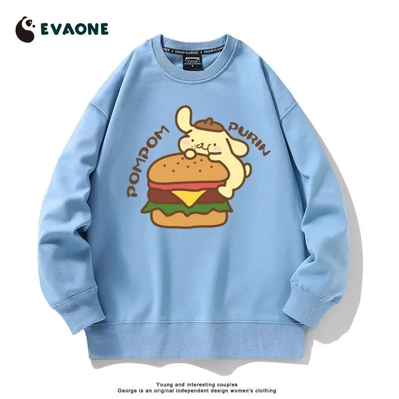 Pompompurin manica lunga con cappuccio Kawaii Sanrio Anime vestiti ragazze ragazzi simpatico cartone animato camicia Casual giocattoli adorabili