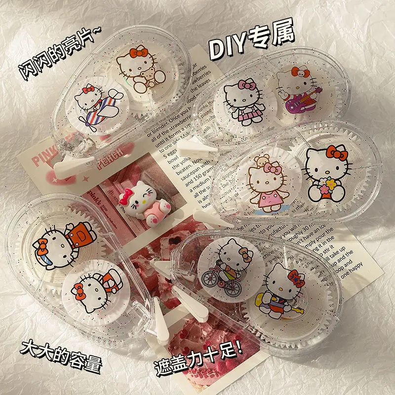 5pcs Sanrio Hello Kitty Anime Kawaii Ins Student Correction Tape Cute Cartoon Ins Modification Tape Stationery Gifts for Kids