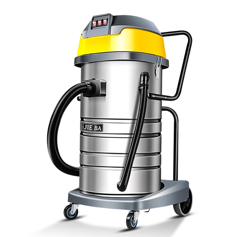Industrial 80L 3-Motor Auto Vacuum Cleaner Wet/Dry Cleaning Big Power Suction for Large-Scale Factories Manual Cleaning