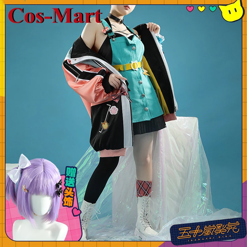 Cos-Mart Anime Vtuber NIJISANJI Igarashi Rika Cosplay Costume Sweet Lovely Uniform Halloween Activity Party Role Play Clothing