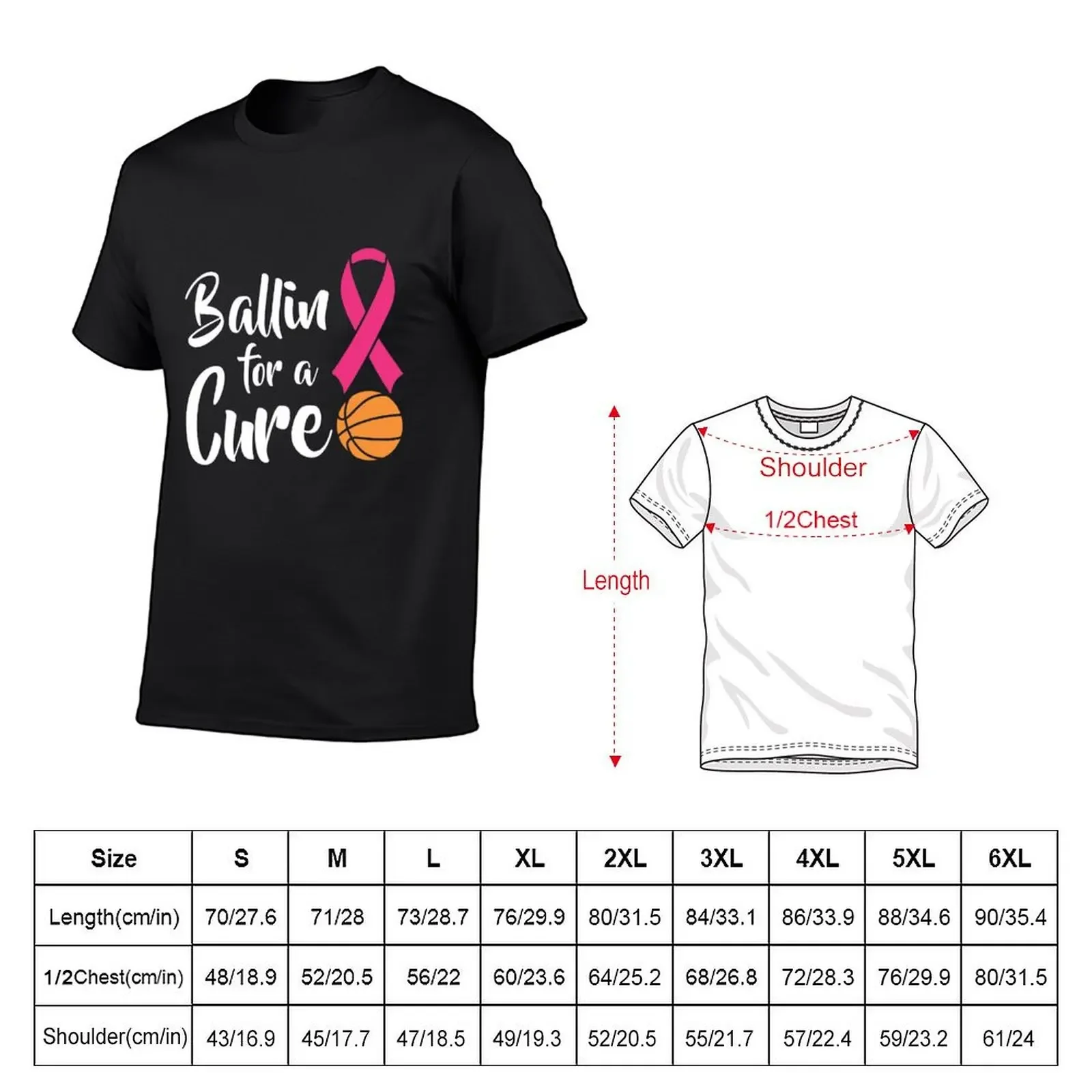 Ballin For A Cure Basketball Breast Cancer Awareness T-Shirt for a boy essential t shirt slim fit t shirts for men