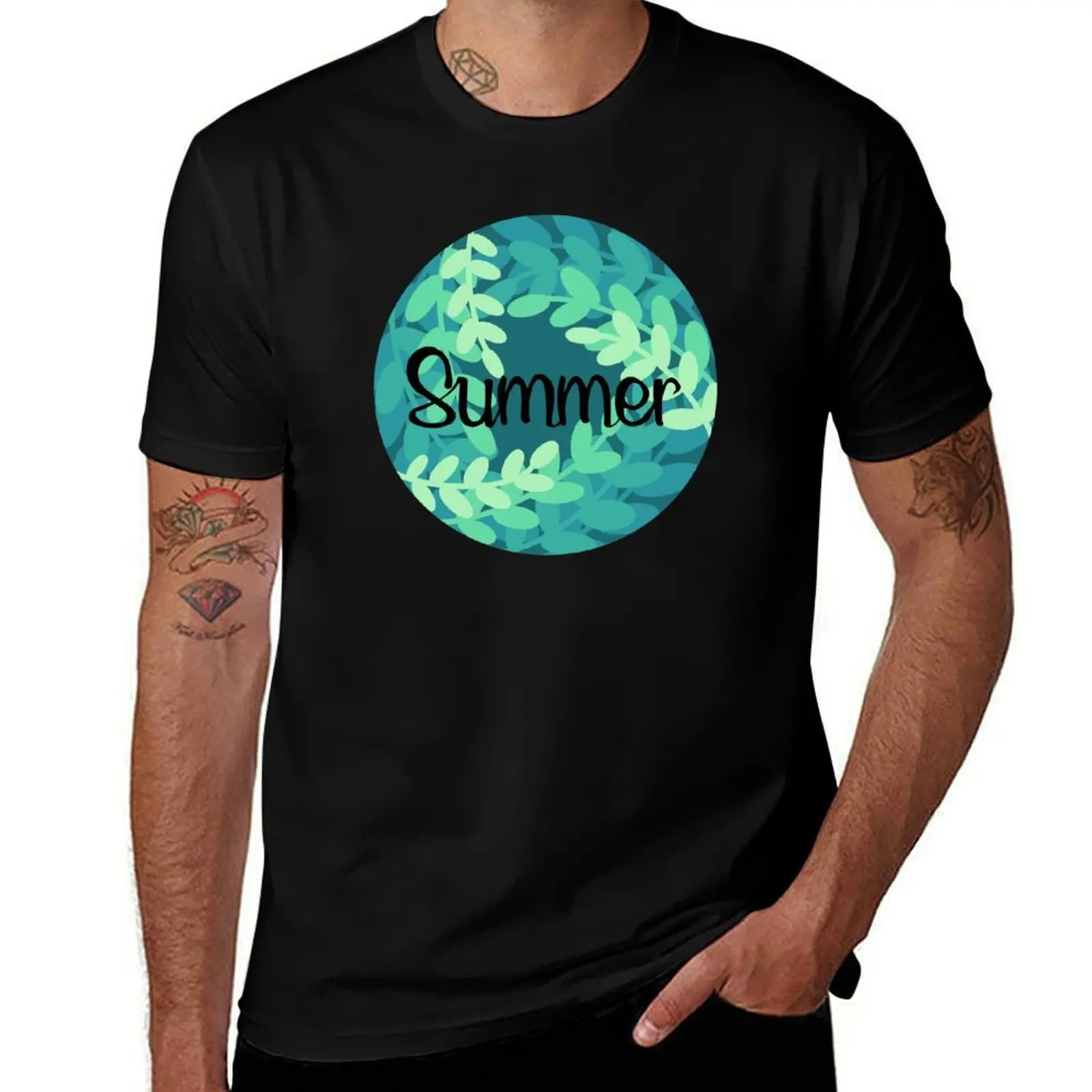 

Green Summer leaves graphic T-Shirt oversize t-shirts man custom t-shirts anime t shirts oversized t shirts for men graphic