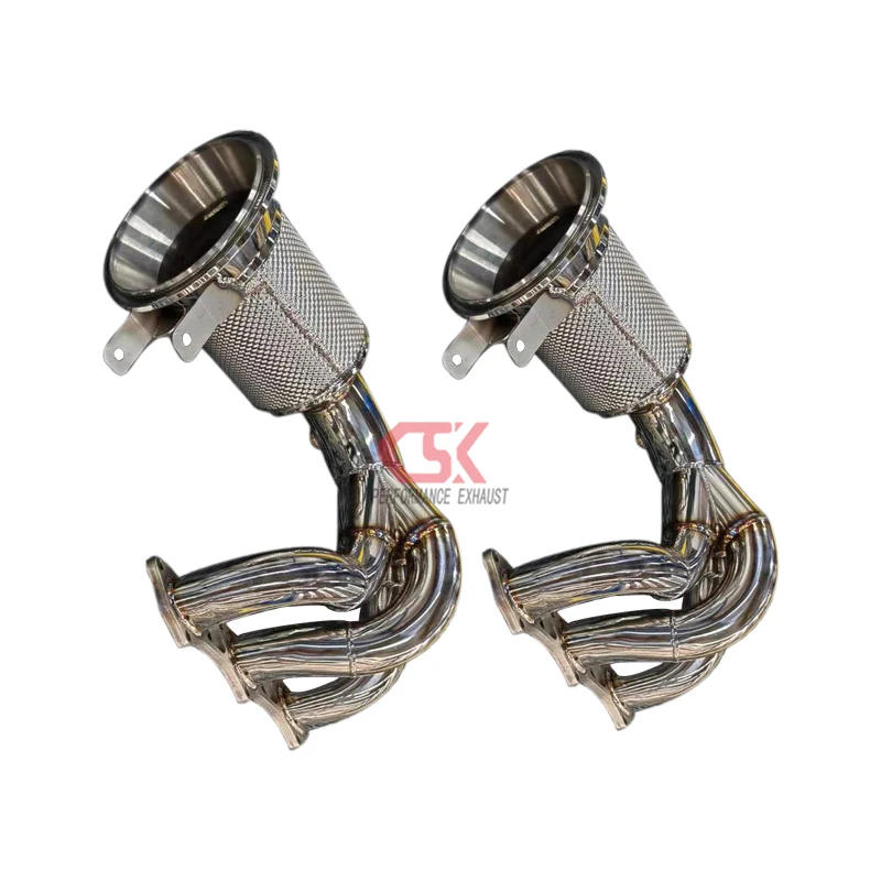 Excellent Performance Reduce Exhaust Temperature Exhaust Manifold  Header for Porsche 992 GT3 Downpipe End Exhaust