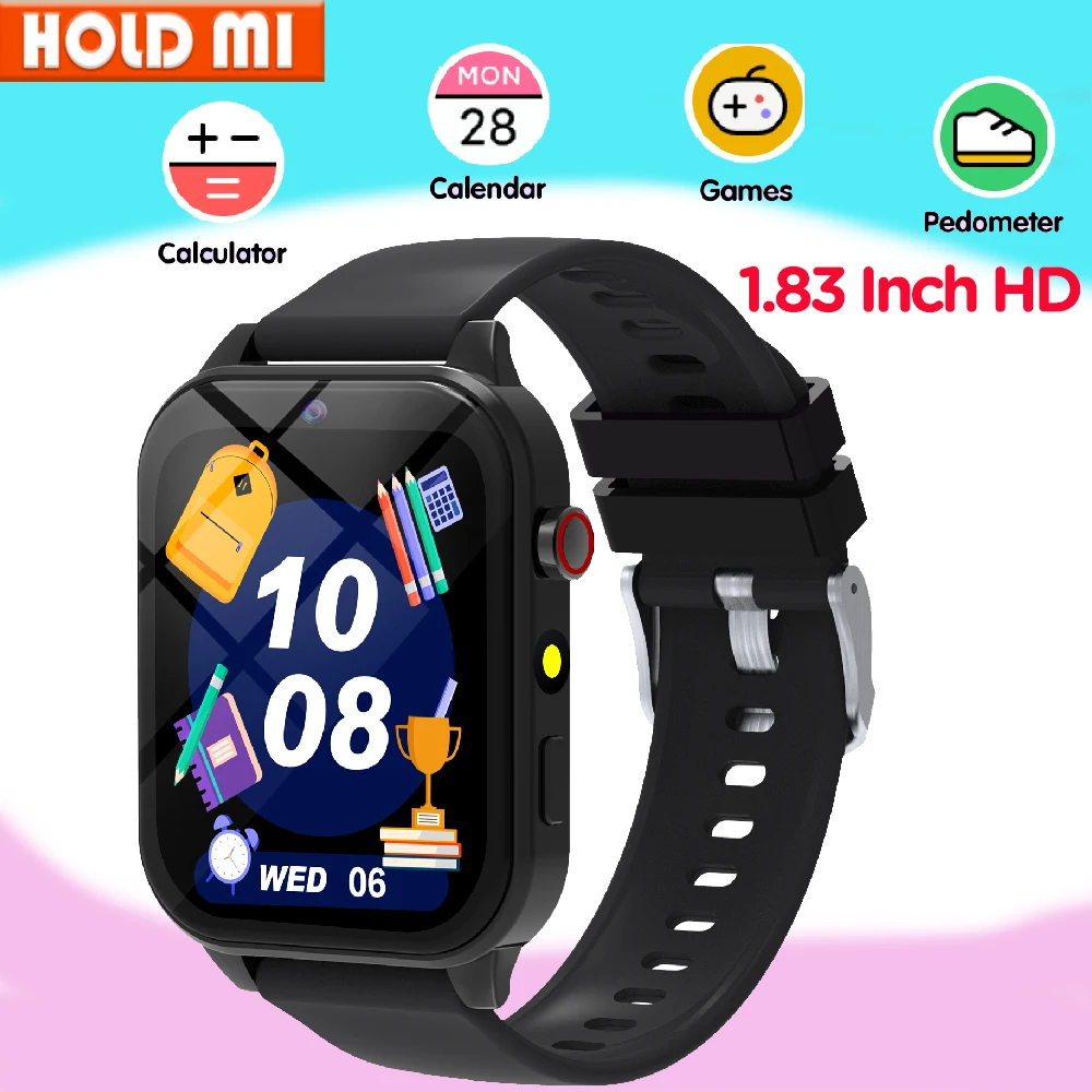 New Smart Watch Kids Games 18 1.83 Inch Sleep Monitoring Alarm Clock Calculator Steps Children Smartwatch Camera Boys Girls Gift