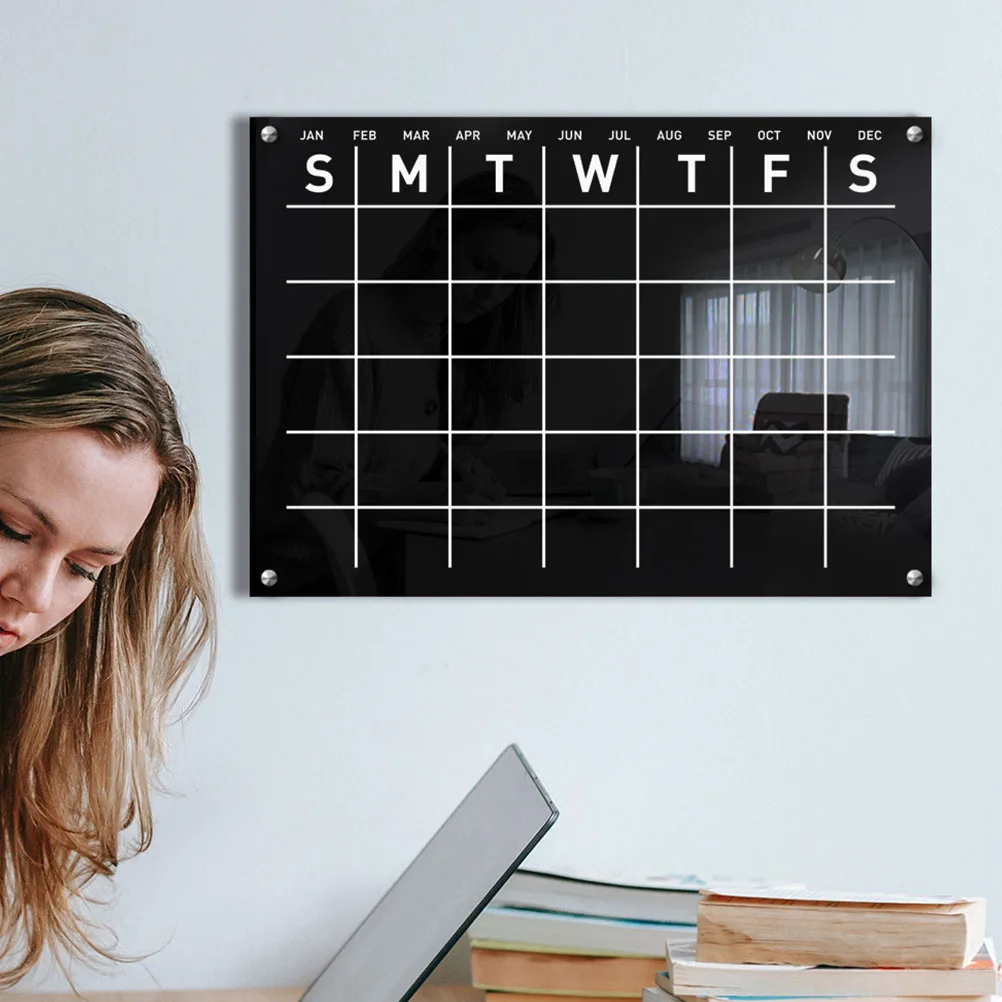 

1Set Acrylic Wall Calendar Hanging Weekly Planning Board Message Memo Organizer Dry Erase Board Acrylic Calendar for Wall