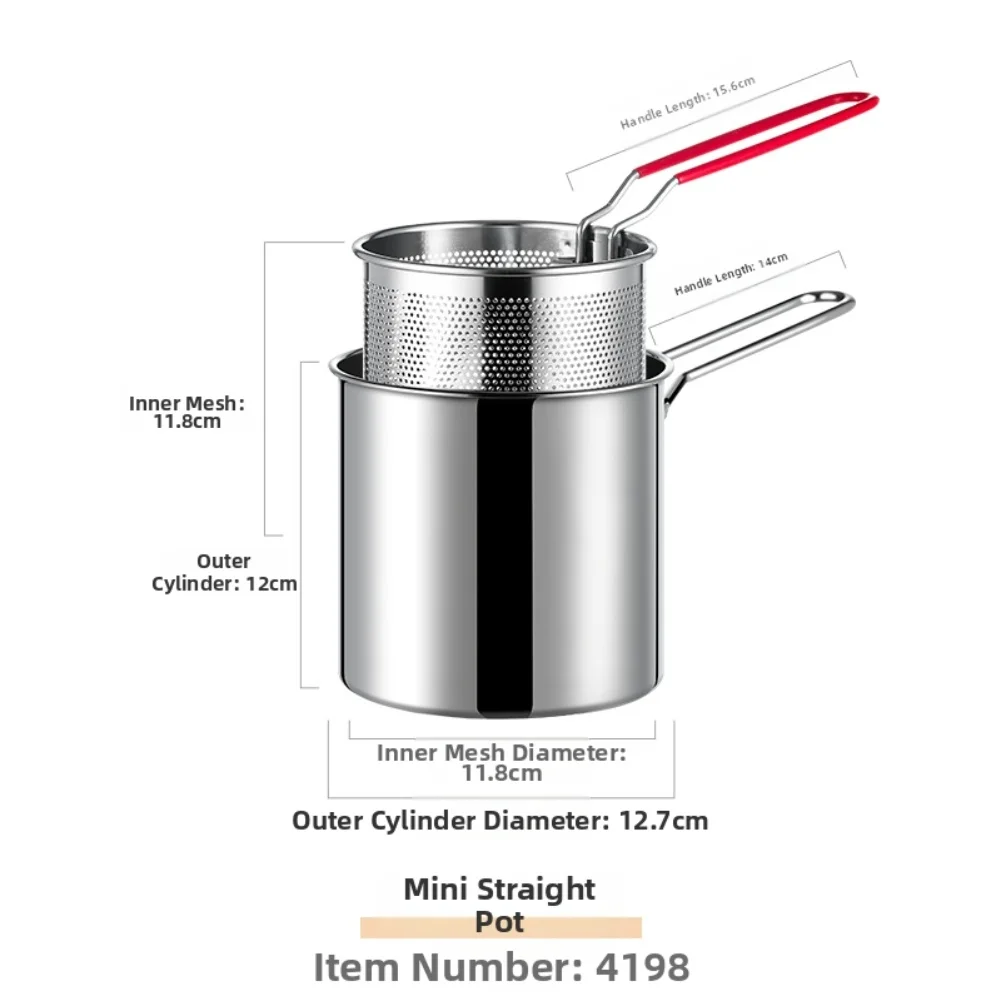 

Компактная кастрюля-сковорода из нержавеющей стали 304 с равномерным распределением тепла, пищевые материалы, фритюрница из нержавеющей стали 304