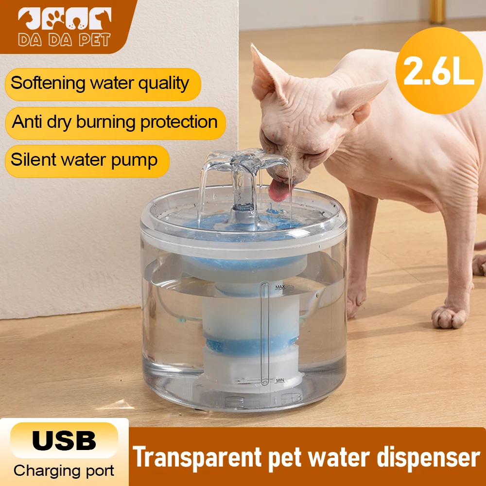 

Transparent Water Dispenser, Dog Drinking Water Filter With Motion Sensor, Water Bowl Suitable For Small And Medium-Sized Dogs