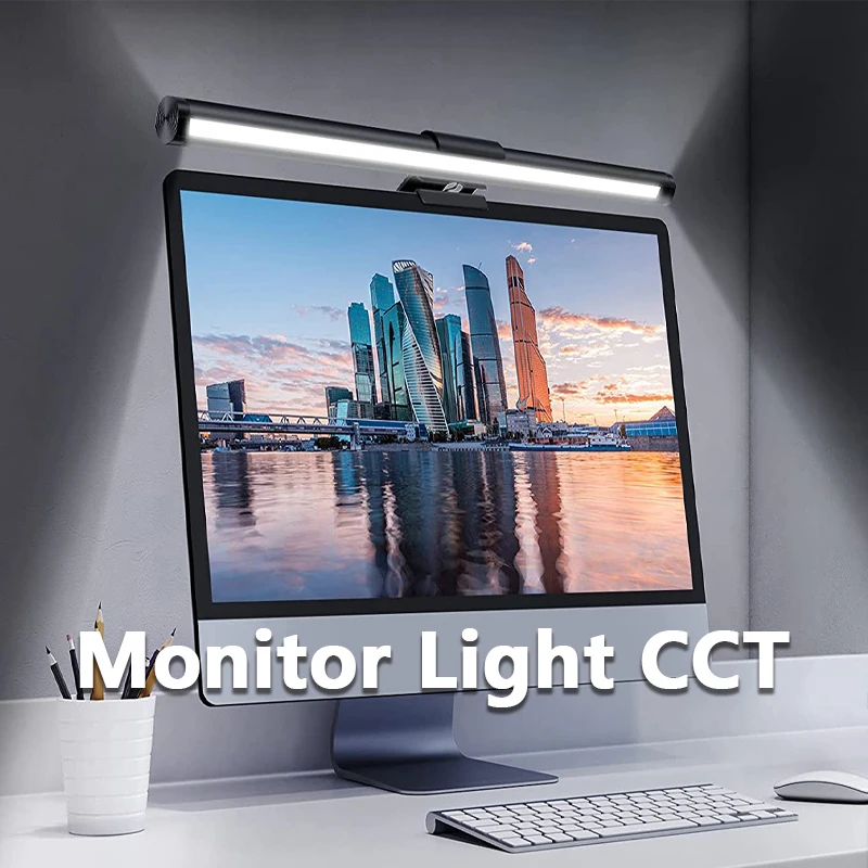 RGB Stepless Dimming Eye Protection Screen Hanging Lamp LED Monitor Light Strip Suitable for PC Laptops Work Study Games