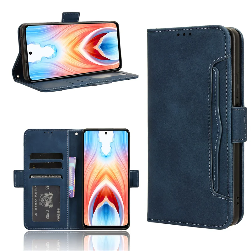 2024 Case For Poco C65 Flip Type Phone Case on Xiaomi Poco C65 Magnetic Leather Multi-Card Slot Mobile phone Wallet Cover