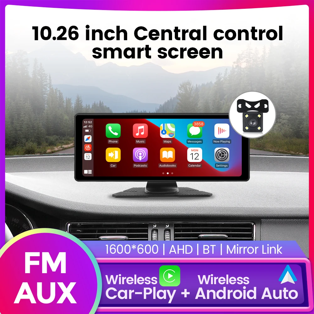 

Navifly 6,86/10,26/11,26 дюймов беспроводной Carplay Android Auto MP5-плеер универсальный автомобильный радиоприемник мультимедийный видеоплеер FM AUX DSP BT