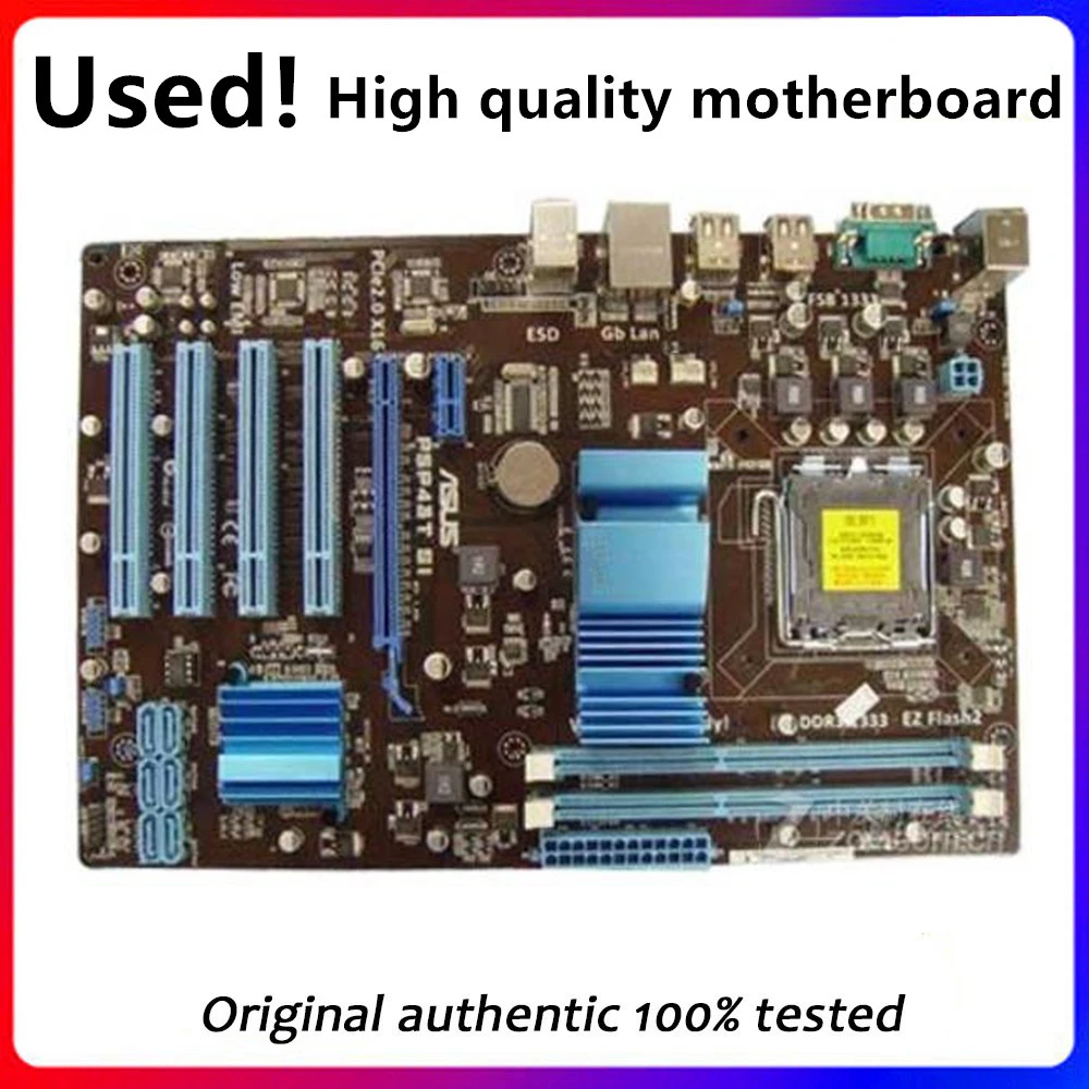 For Asus P5P43T SI Desktop Motherboard P43 Socket LGA 775 Q8200 Q8300 DDR3  Original Used Mainboard On Sale