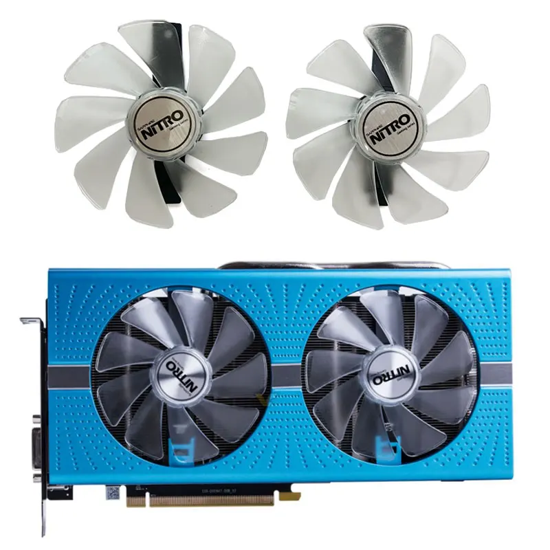 2 fans brand new for Sapphire Radeon RX570 580 584 588 590 NITRO Aurora overseas version graphics card replacement fanCF1015H12D