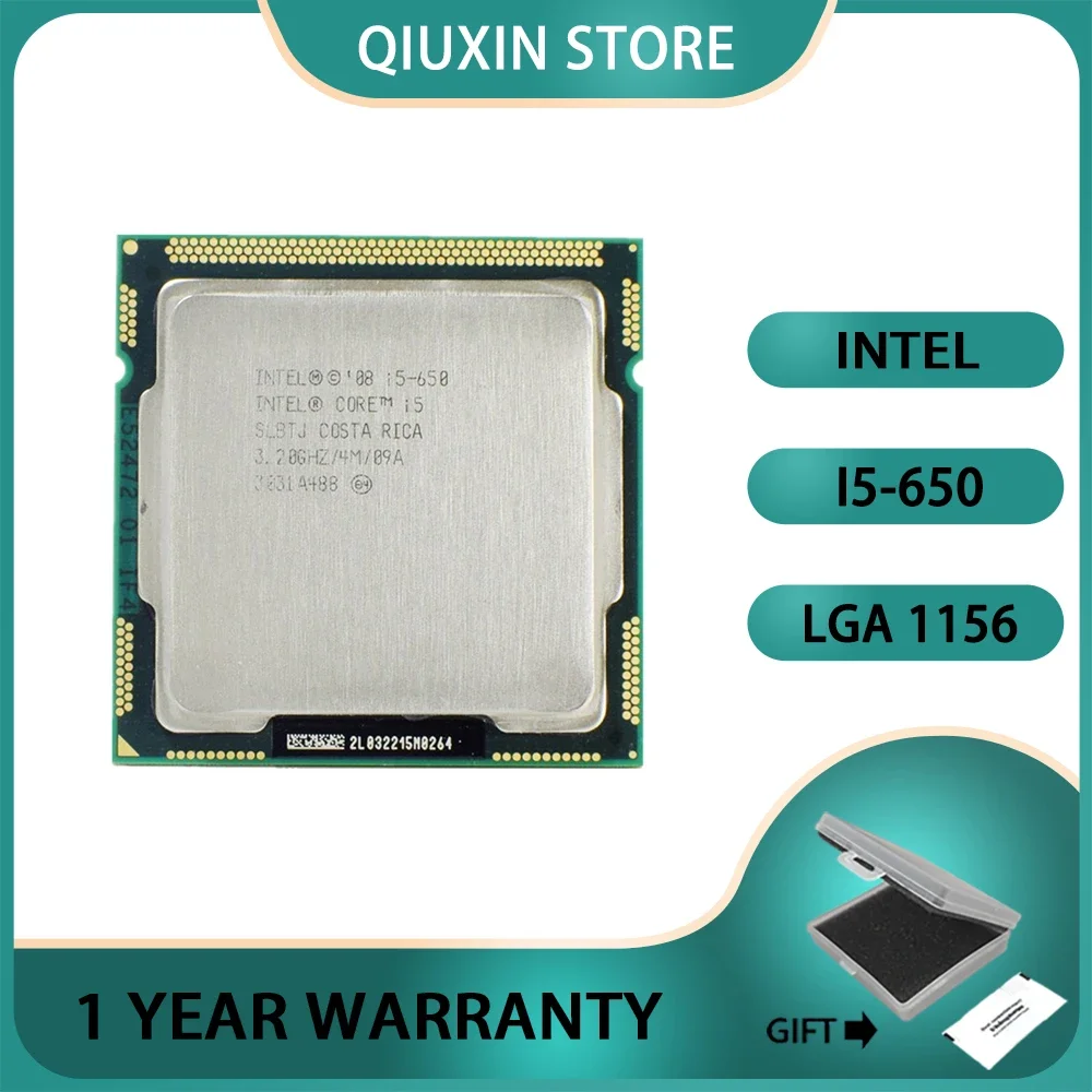 Free shipping Intel Core i5-650 CPU scrattered pieces Socket LGA1156  Processor i5 650 3.2 GHz 4MB Cache  32nm 73W Desktop