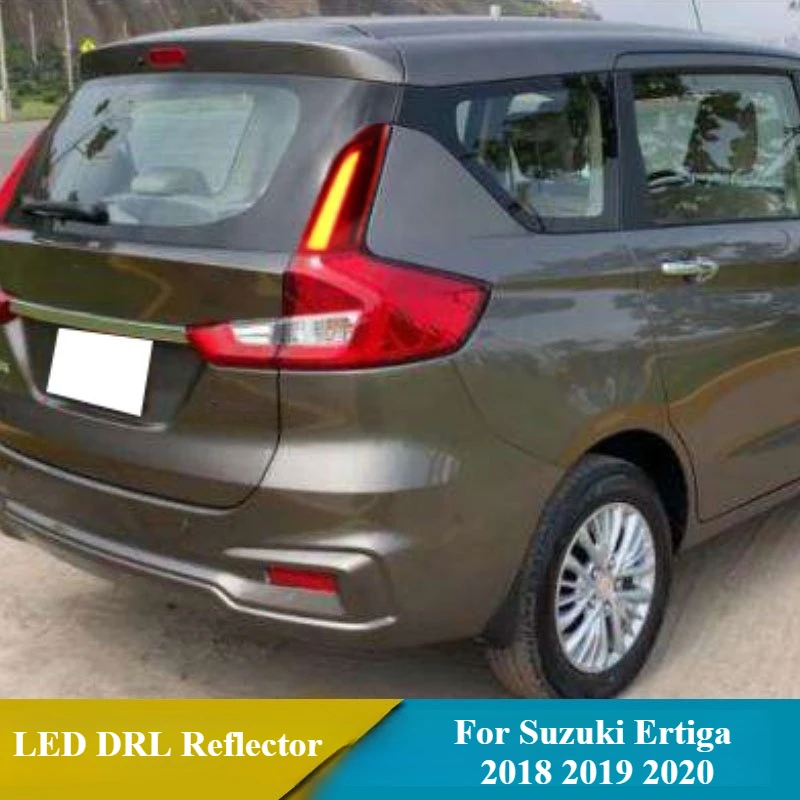 

2 шт. светодиодный отражатель DRL для Suzuki Ertiga 2018 2019 2020, задний фонарь, ходовые огни, стоп-сигнал, задний бампер, противотуманная фара