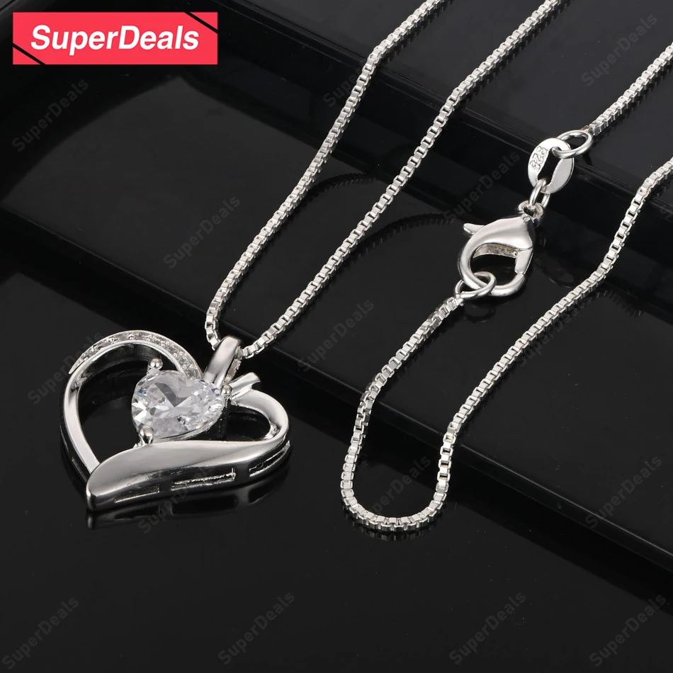 

Суперпредложения AAA циркон стерлингового серебра 925 пробы кулон в форме сердца ожерелье подарок на день матери свадебная вечеринка роскошные изысканные красивые ювелирные изделия