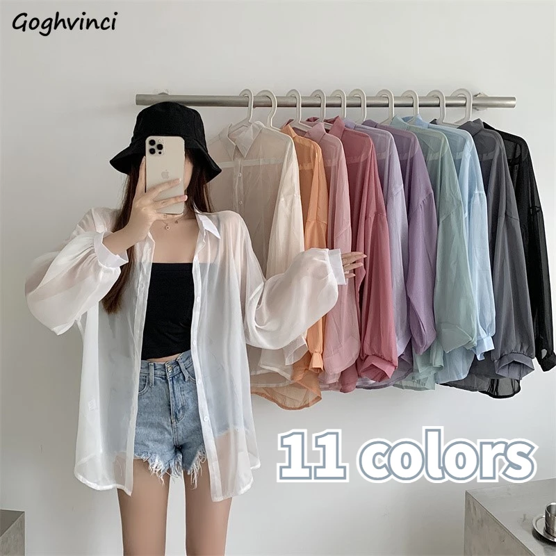 Damskie koszulki przeciwsłoneczne, cienkie, letnie, 11 kolorów, czysty styl Harajuku, uniwersalne, delikatne, modne, koreańskie, słodkie, urocze, nowość, Camisas Mujer