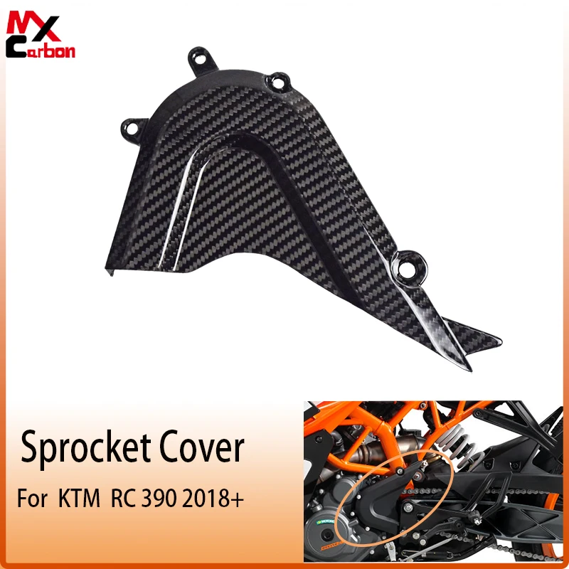 For KTM RC 390 2018 -2022 Motorcycle  Accessories Modification  100% 3K Full Carbon Fiber Sprocket Cover Part Faring