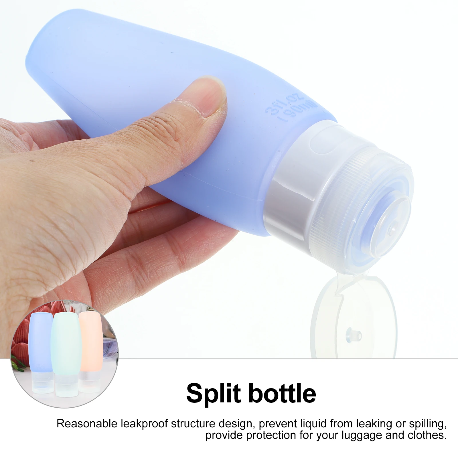 

3Pcs Silicone Travel Bottles For Toiletries Storage Containers Shampoo Lotion Essentials Travel Size Containers