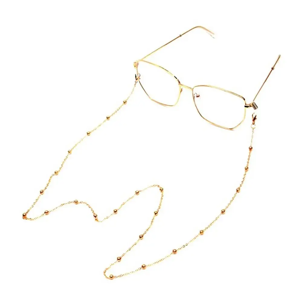 Vintage Clip Beaded Chain Decoration Lanyard Glasses Neck Chain Sunglasses Metal Lanyard Penadant Glasses Tool Earphone Hanging