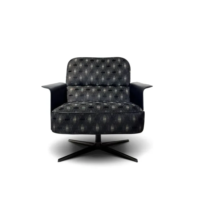 Modern velvet lounge chair with metal frame for living room bedroom home office