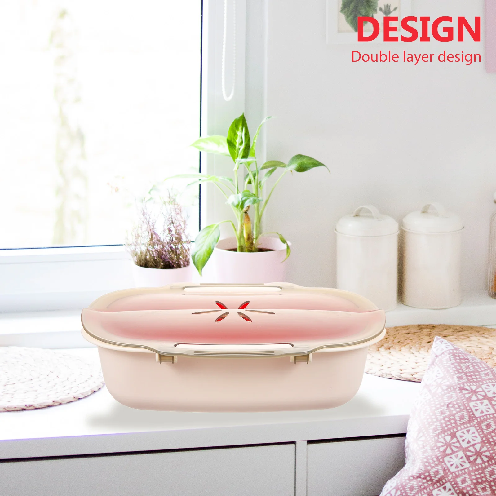 

Microwave Oven Steamer High Temperature Resistance Large Capacity White Plastic Double Layer Fish Food Steaming Box Stuffed Buns