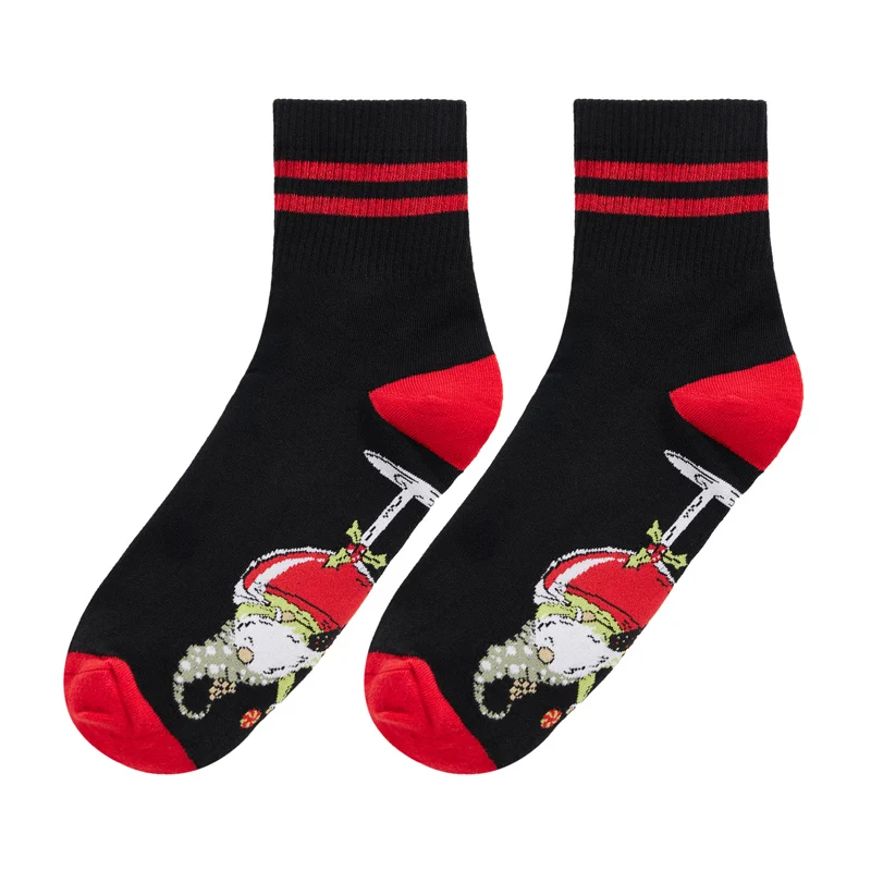 Gnome Wine Glass Crew Socks for Women and Men calzini Casual morbidi e traspiranti Christmas novità Crew Socks calzini divertenti regalo