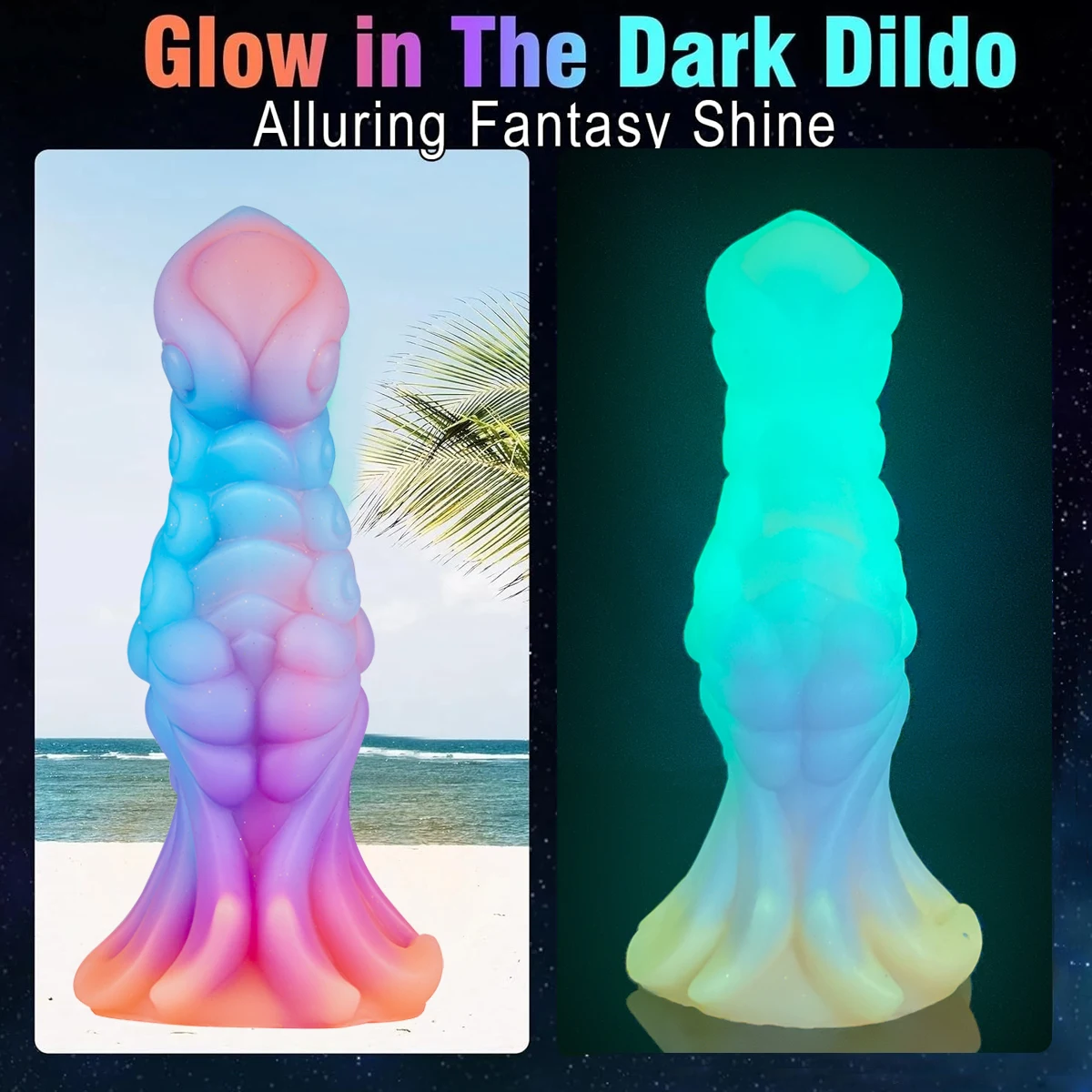 Glow-in-the-Dark Dragon Scale Dildo Animal Fantasy Anal Plug Monster Soft Adult Sex Toys G-Spot Butt Masturbator for Men Women - view 2