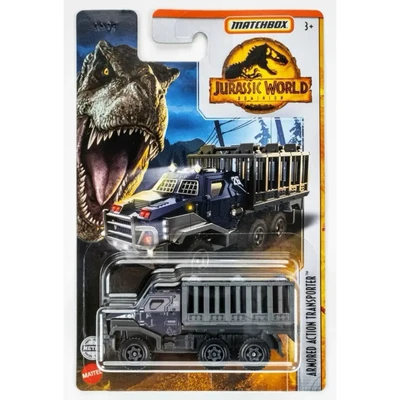 6pcs/set Original Mattel Jurassic World Matchbox Dinosaur Alloy Car Models Benz Off-road Truck Jeep Toys for Boys 1/64 Diecast