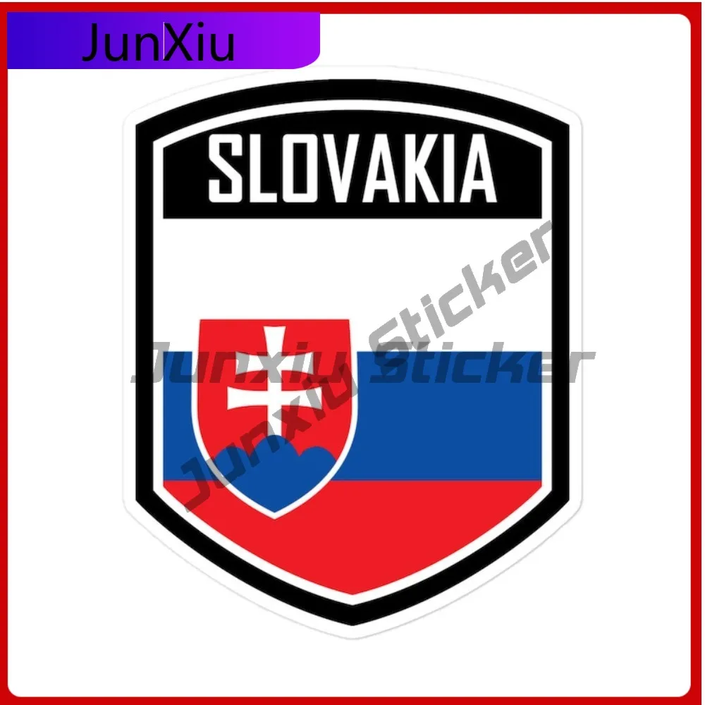 

Slovakia Flag Emblem Custom Modern Strong Adhesive Stickers High Waterproof Vinyl Decal Outdoor Durable and
