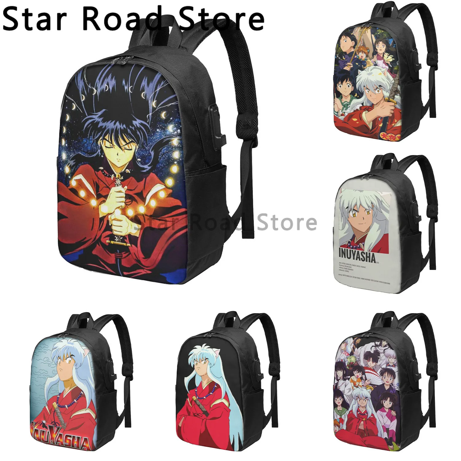 Anime Inuyasha Fashion Backpack Girl School Bags Boys Teenagers Backpack Kids Rucksack Kawaii Backpack