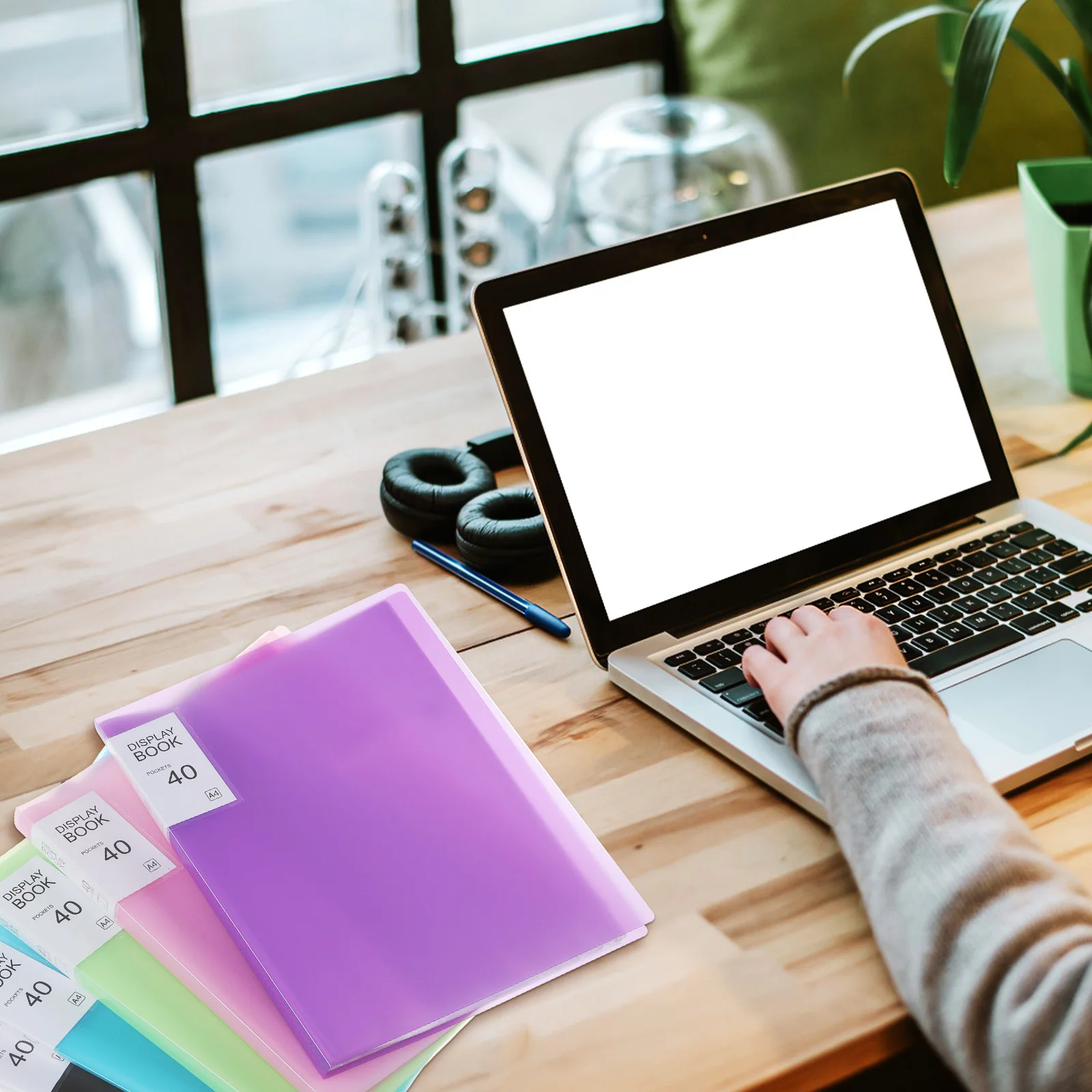 

5 шт. папки для документов формата А4, 40 карманов, пластиковая папка для проектов для школы, офиса, портативный органайзер для файлов, книга для презентаций с