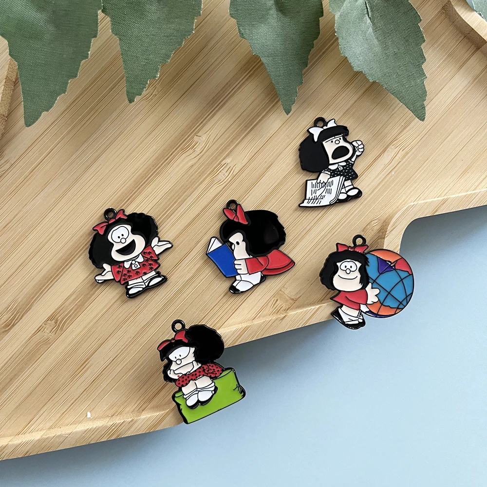 5 個のエナメル漫画チャームクラシックデザイン DIY ジュ - Jewelry Making Items のレビューと価格