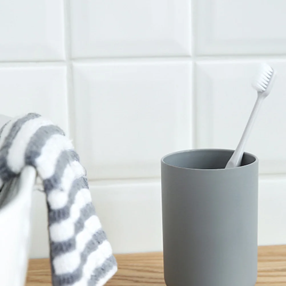 

5 Pcs Bathroom Tumbler Mouthwash Cup Electric Toothbrush Holder Accessories Grey