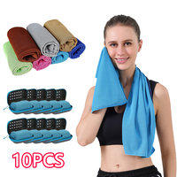 10PCS Sports Towel Ice Quick-Drying with Mini Silicon Portable Cold Towel Breathable Fitness Outdoor Camping Cycling Cool Towel