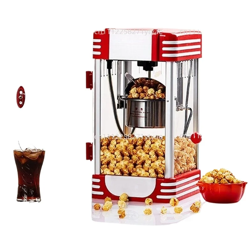 Mini Popcorn Machine Small Electric Corn Popper Home Commercial Kettle Type Oil Sugar Adding Support Butter Maker