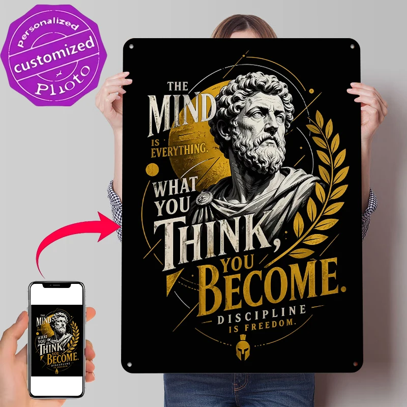 Stoic Philosophy Quote Art Tin Poster Customized Wall Art Retro Vintage Metal Signs for Fans Room Gamer Decoration At Home Decor