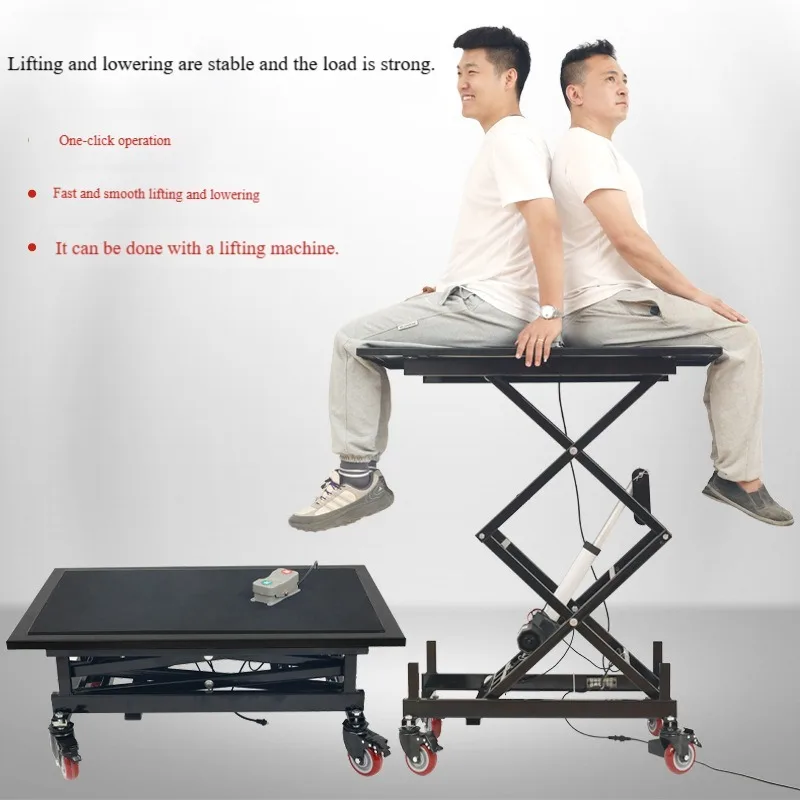 New Electric Lifting Horse Stool Folding Mobile Interior Decoration Tile Trolley Foot Lift Platform With Remote Control