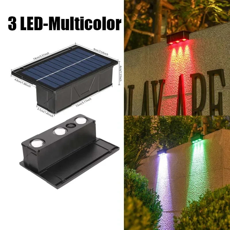 VENUSWING 1/2/6 Stück Solar-Wandleuchte für den Außenbereich, wasserdichte Zaunlampe, ultrastarke Strahlerbeleuchtung für Gartenzaun oder Außenwand 10