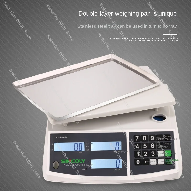 Electronic Scale Counting Scales 30kg High Precision Gram Measuring Scale Industrial Precision 0.1G Small Platform Scale