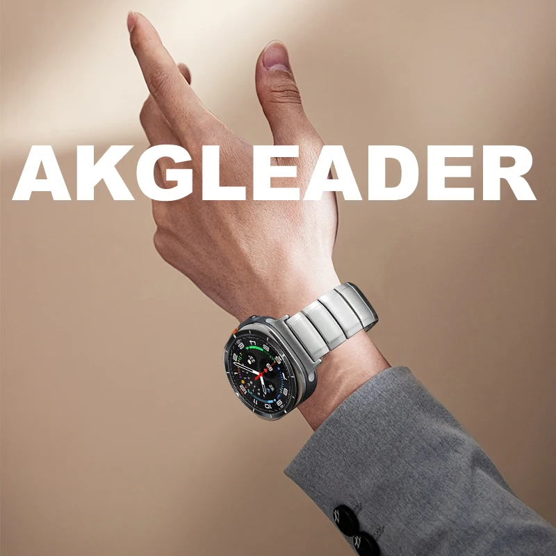 AKGLEADER One Click Attachment Stainless steel Watch Strap for Samsung Galaxy Watch 7 Ultra Bracelet Watch 7 47 mm Band