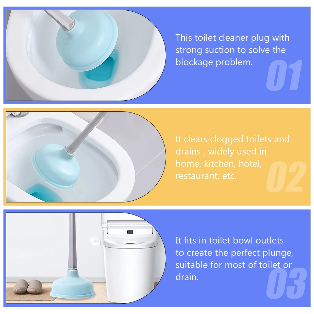 

Pipe Cleaner Plunger Toilet Bowl Drain Plungers for Clearing Blocked Drains Sink Bathroom Detergent