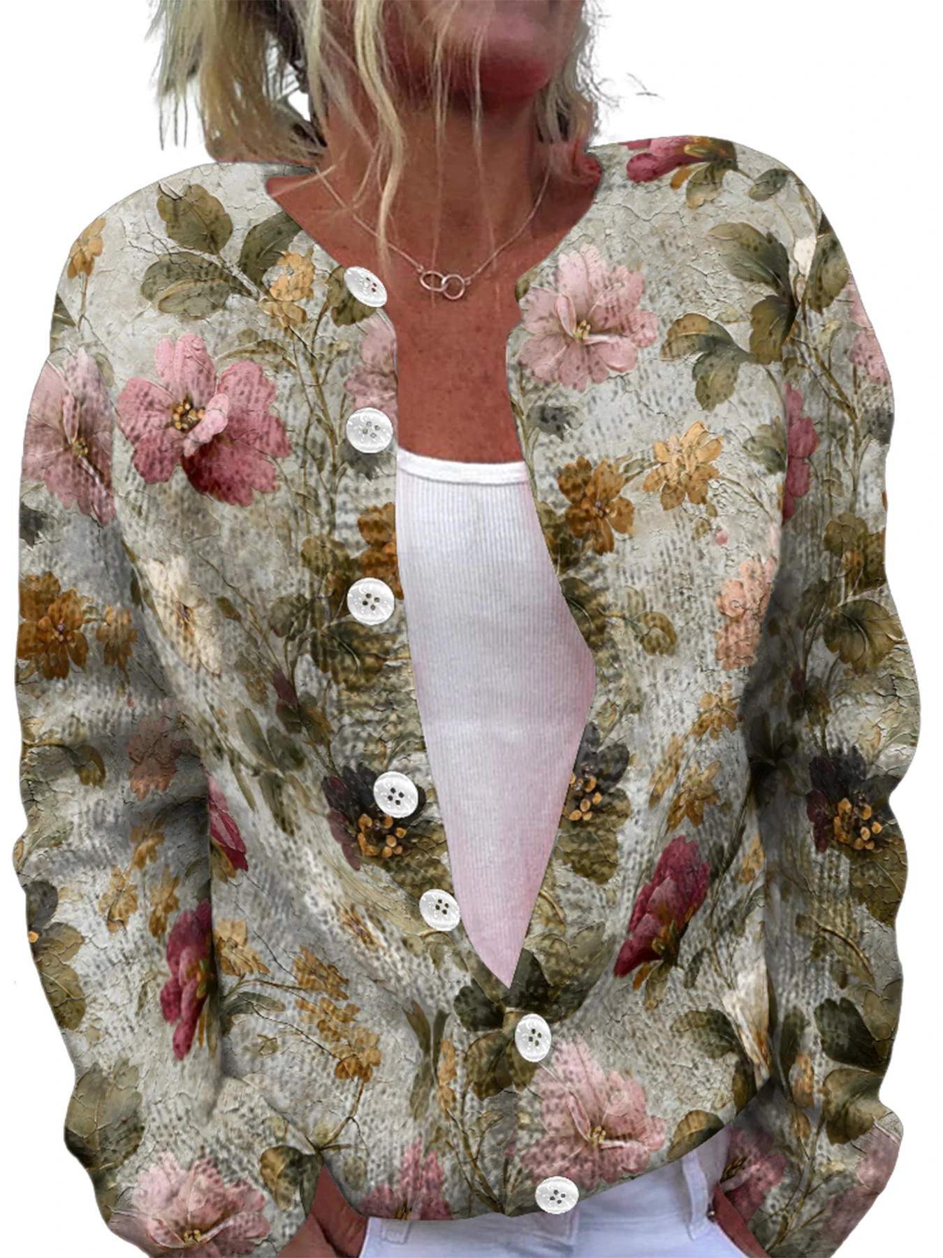 

Осень-зима вязаный кардиган с цветочным принтом, уличная одежда, женские свитера, крутой вязаный топ, повседневные джемперы, модные