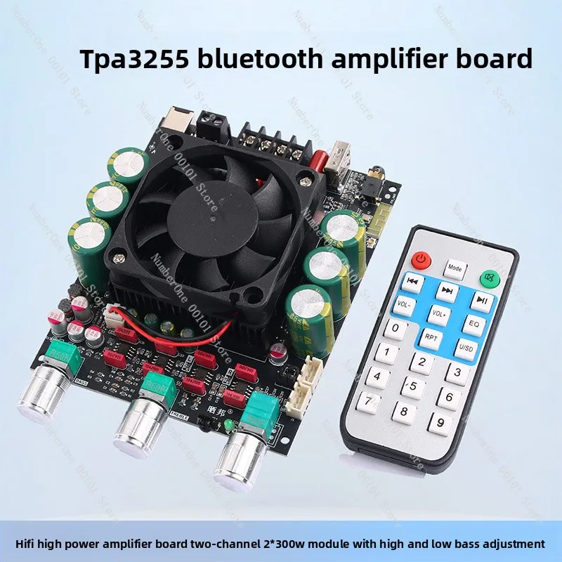 

High-power TPA3255 Bluetooth module with high and low tone adjustment, 150W*2 dual-channel HiFi digital amplifier board