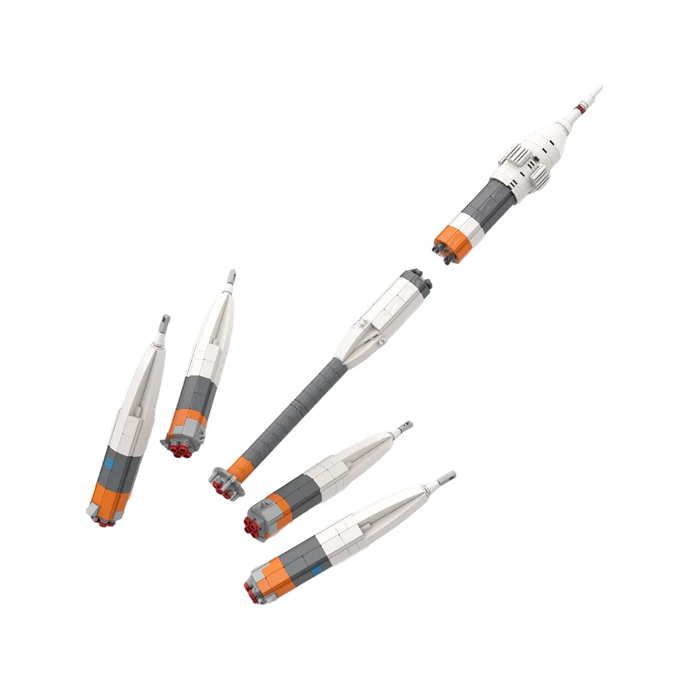 MOC-75766 SpaceXS Falcon Heavy Rocket Saturn V Scale Spaceship Building Blocks Set Idea Assemble Bricks Toys Boy Birthday Gift
